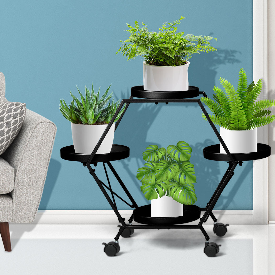 Levede Plant Stand Garden Outdoor Indoor Black-1910112304096219142