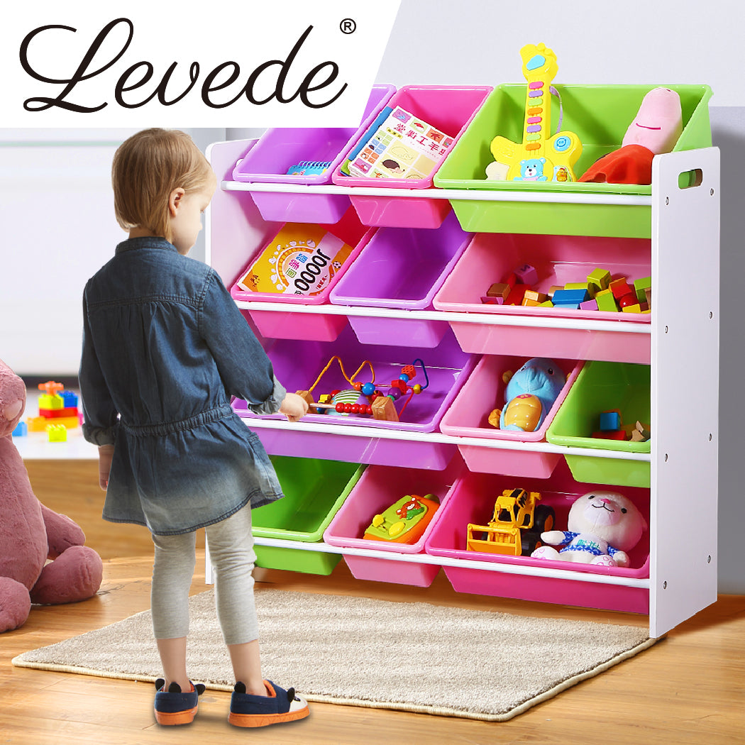 Levede 12Bins Kids Toy Box Bookshelf-1954802614113800198