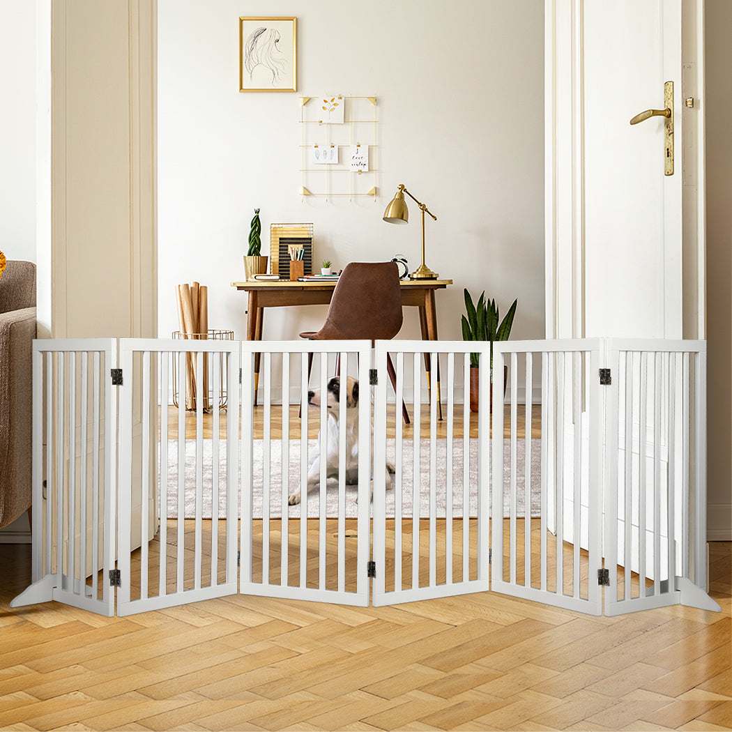 PaWz Wooden Pet Gate Dog Fence Safety White 10 Pack-1954802529925730310