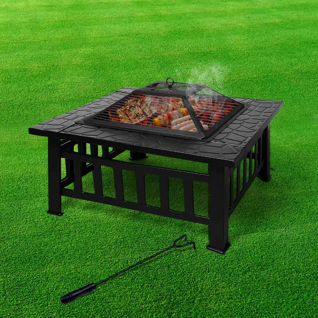 Moyasu 3IN1 Fire Pit BBQ Grill Pits-1910112943840825350