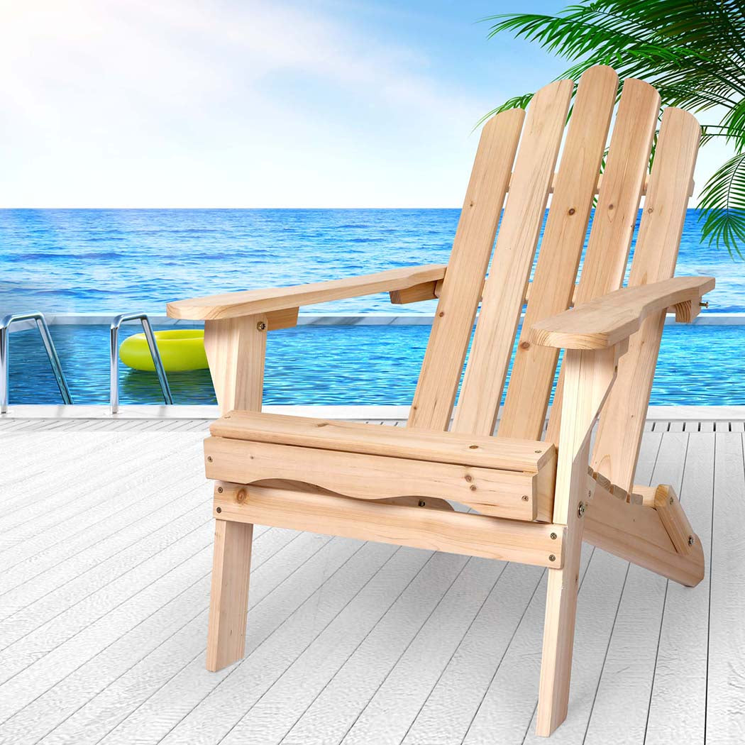 Levede Adirondack Chair Outdoor Furniture Natural-1919892869938810886