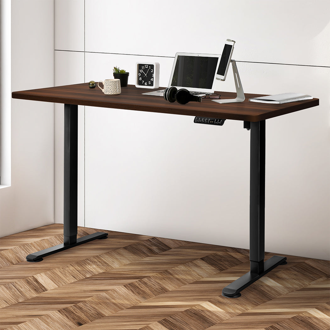 Levede Motorised Standing Desk Adjustable 140cm Walnut 1000x 1MM-1954803021129060358