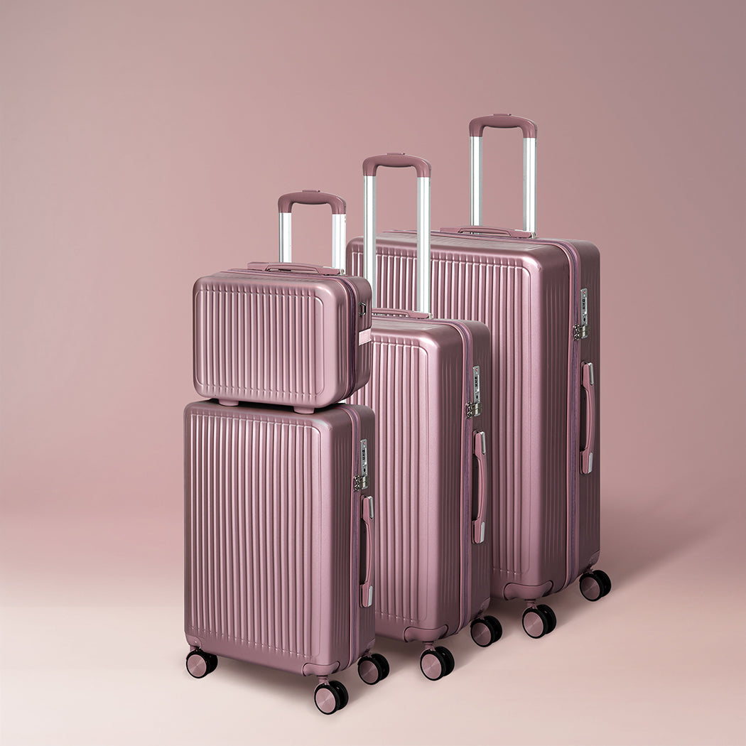 Slimbridge Luggage Suitcase Trolley Rose gold 4pc 14"+20"+24"+28"-1954802820972679174