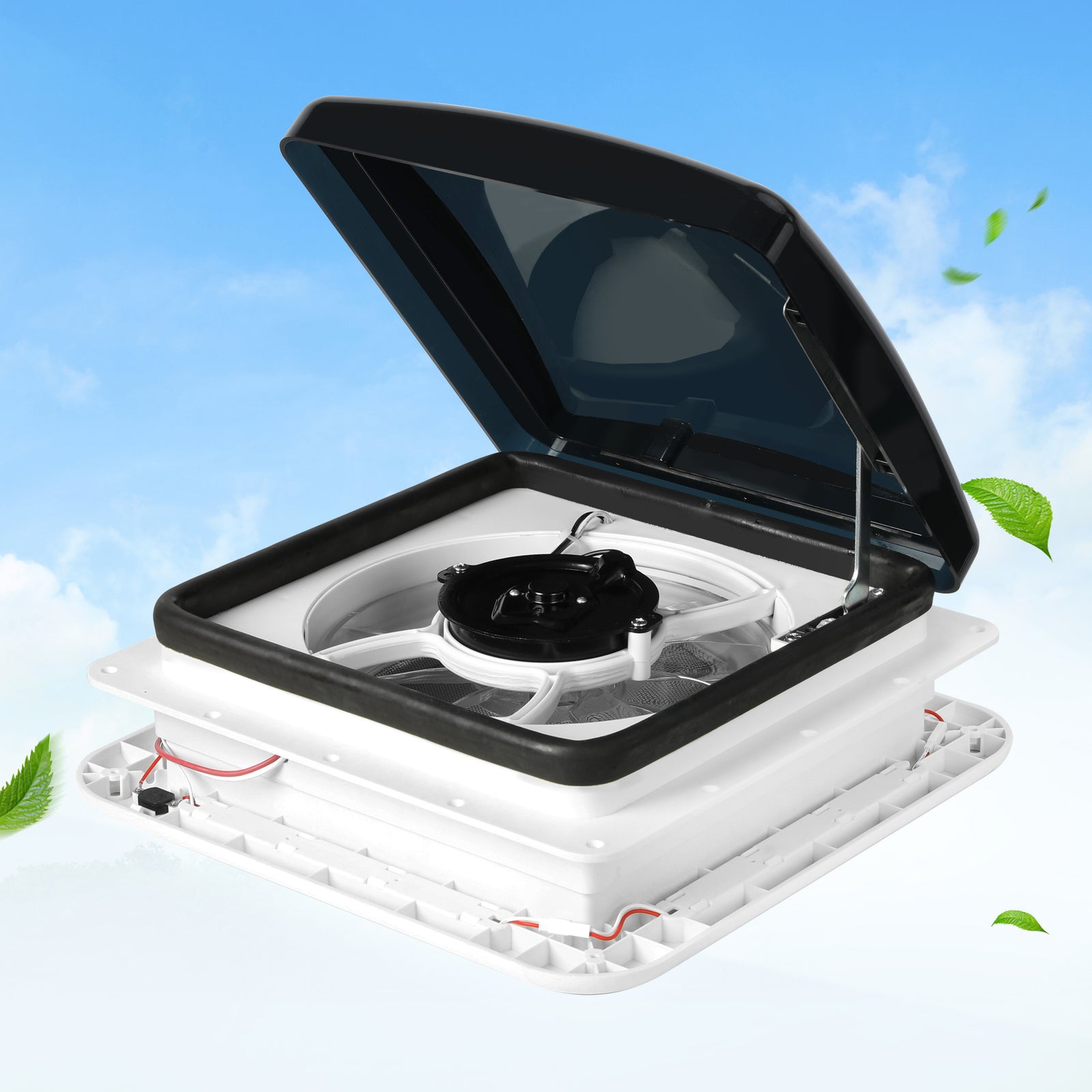 Manan Caravan Roof Vent Hatch RV Shower Air Exhaust 12V Fan LED Light Trailer-1954802967265808390