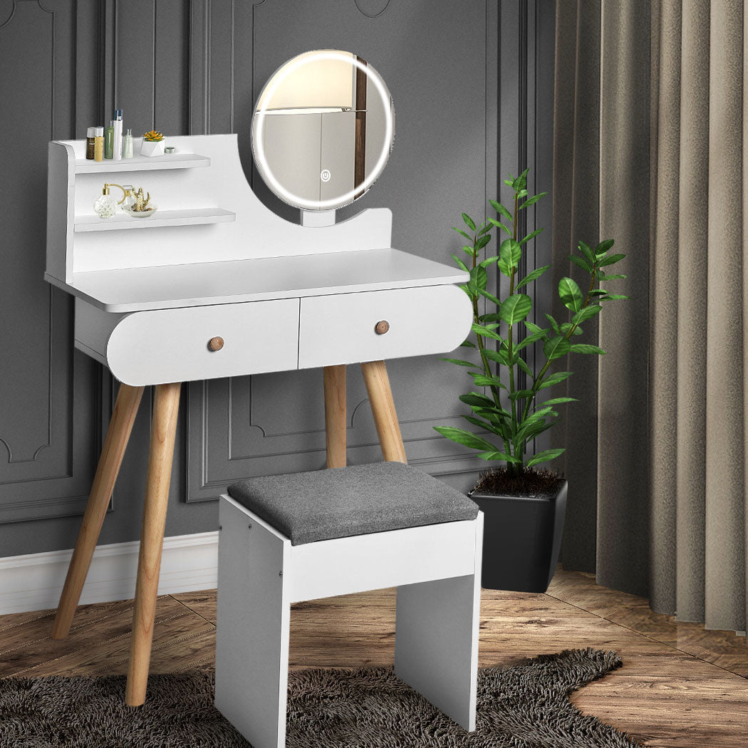 Levede Dressing Table Stool LED Mirror-1954802331015057414