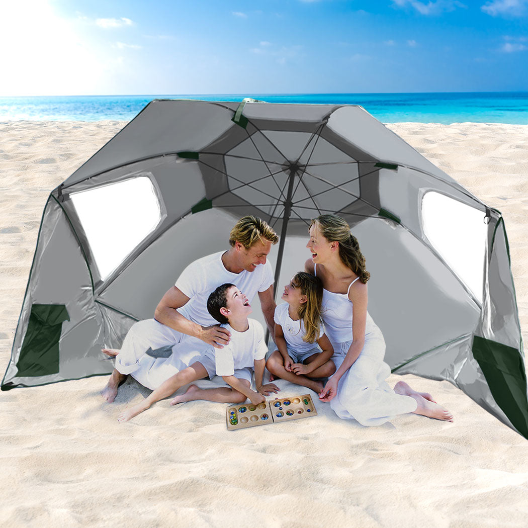 Mountview Beach Umbrella Outdoor Umbrellas Green 2.33M-1954802645415890950