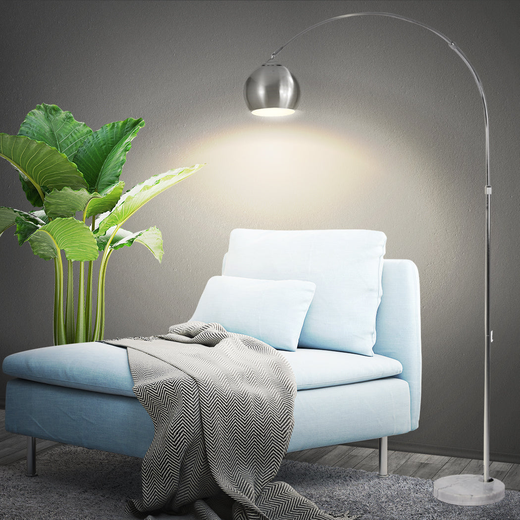 EMITTO Modern LED Floor Lamp Stand Reading Silver-1910112852912508934