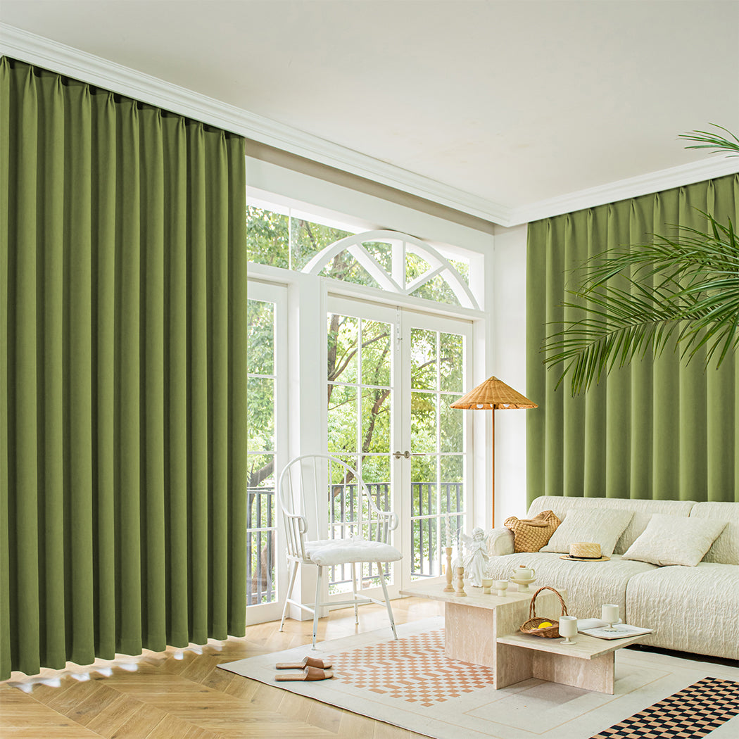 Marlow 2XBlockout Curtains Chenille 180x250 Green CD1016-180x250-DG-1910113280295309318