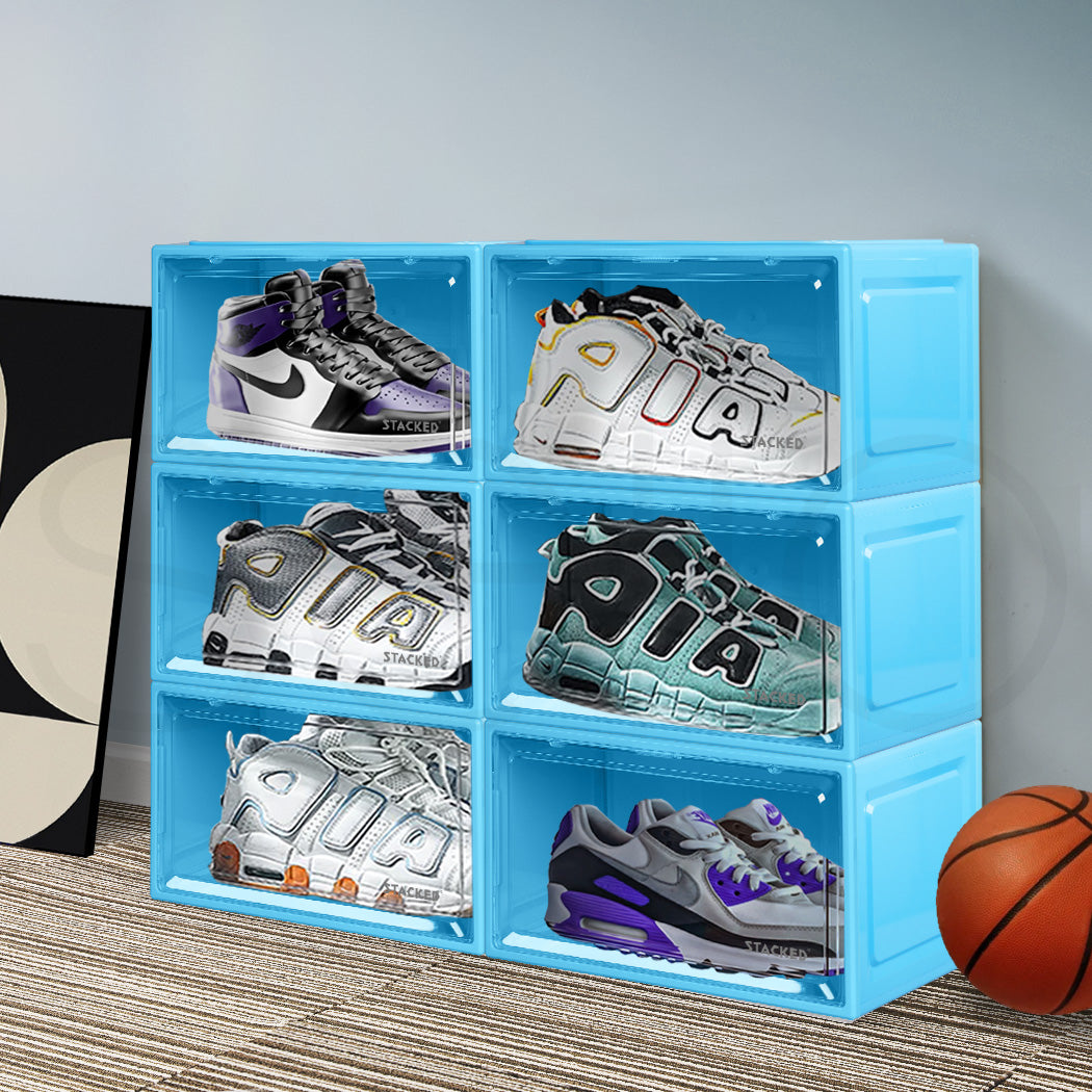 Stacked Sneaker Display Case Shoe Storage Blue-1910112539199541254