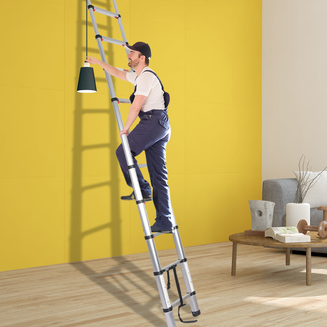 Traderight Telescopic Ladder Slow Down Silver 3.2 Meter-1919892889027088390