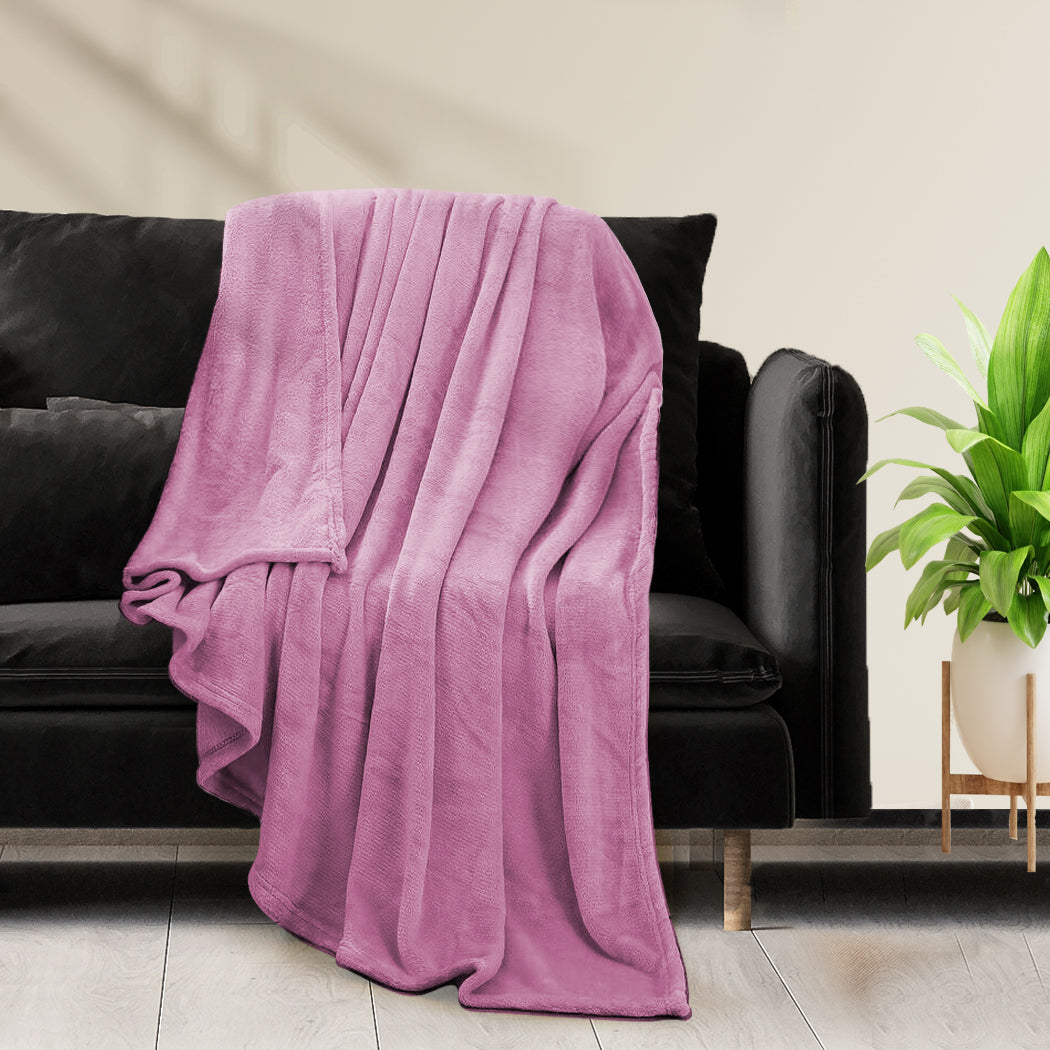 DreamZ 320GSM 220x160cm Ultra Soft Mink Pink Single-1954802939105251334