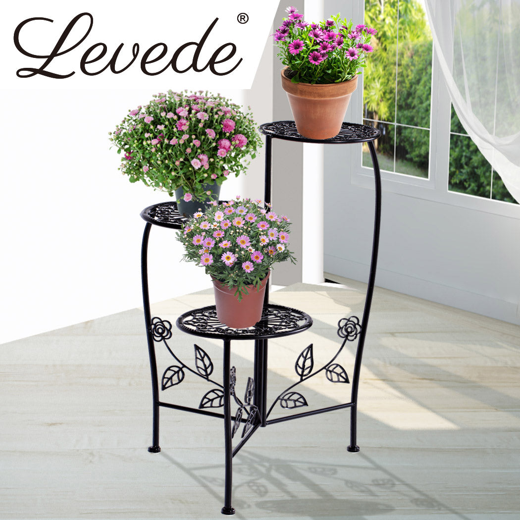 2X Wrought Iron Outdoor Indoor Flower Black 2 Pack-1954802661572349958