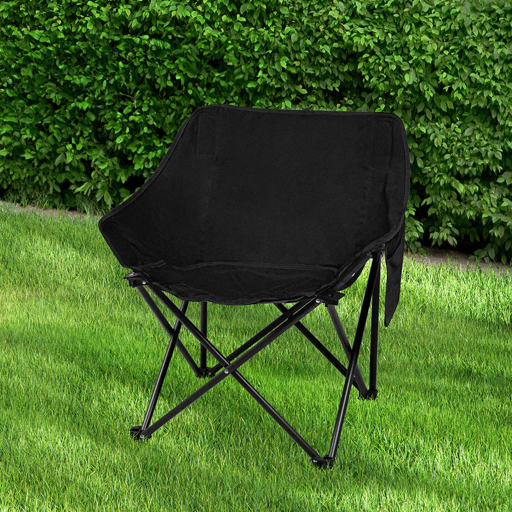 Levede Folding Camping Moon Chair Lightweight Black-1954802887498534918