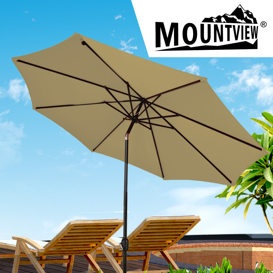 Mountview Outdoor Patio Aluminum Tiltable Tan-1910112603296894982