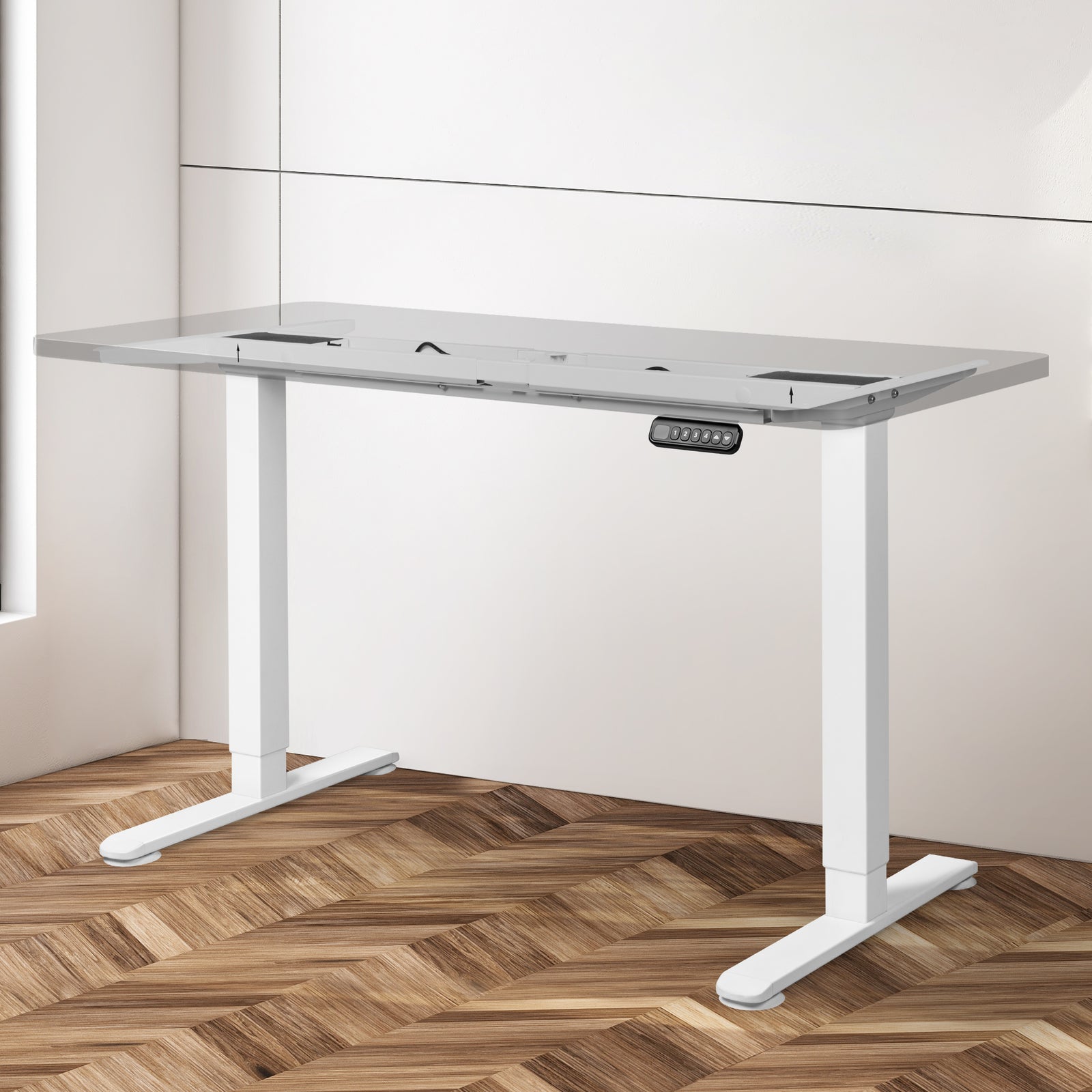 Levede Motorised Standing Desk Frame White Dual Motor-1919892877002018821