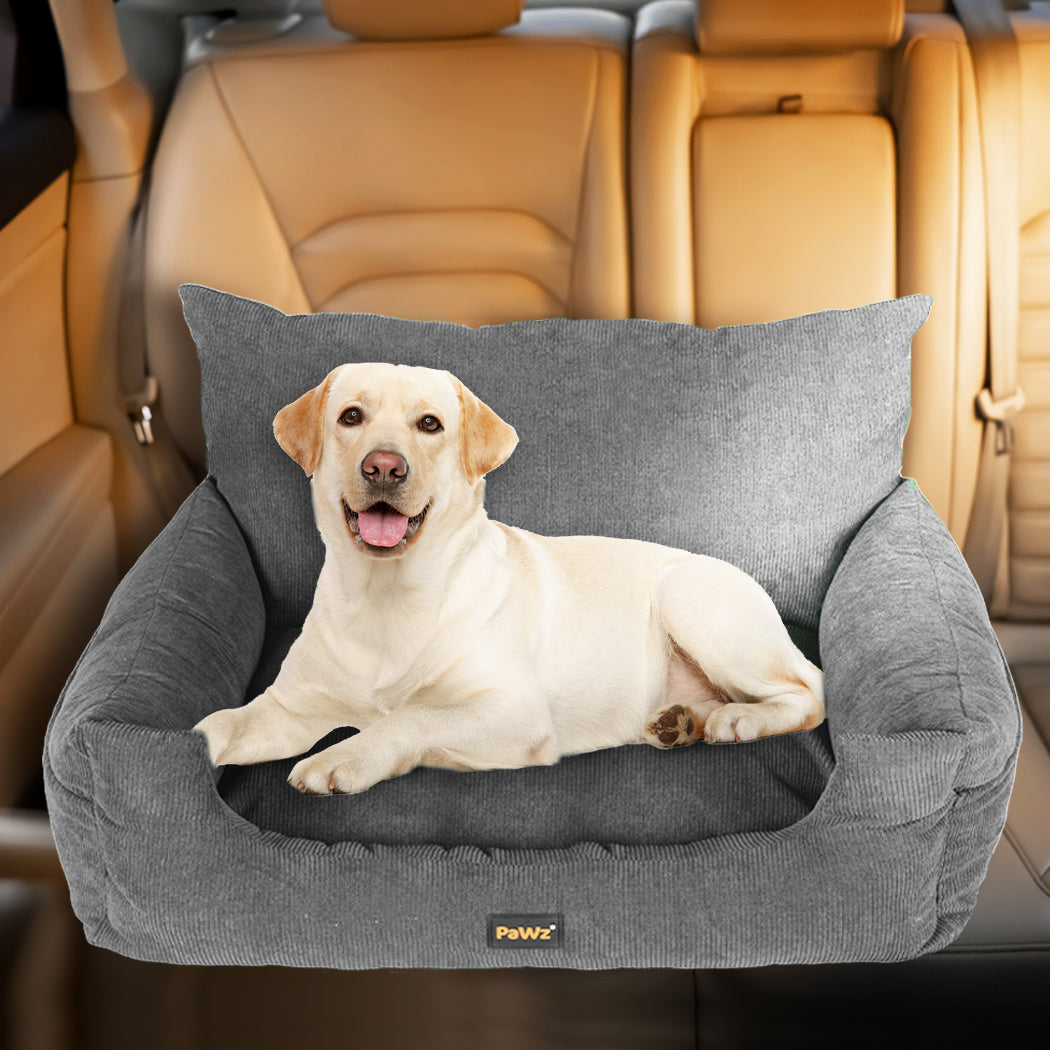 PaWz Pet Car Booster Seat Dog Protector L Grey Large-1954802559369744391