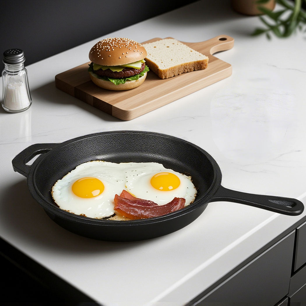 Toque Cast Iron Skillet Set 3-in-1 with Dutch Oven Lid-1973194189445402630