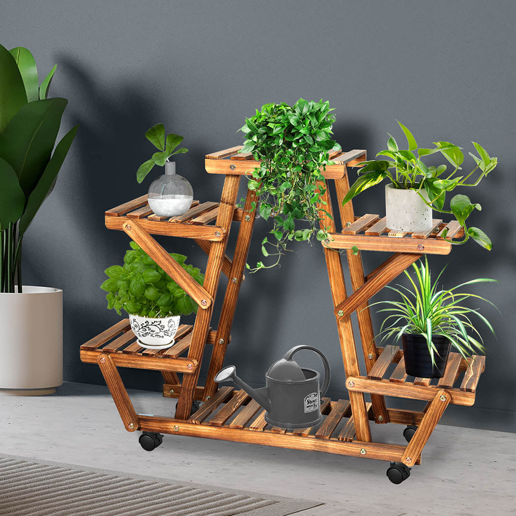 Levede 4-Tier Plant Stand Wood Wooden-1910112311721463814