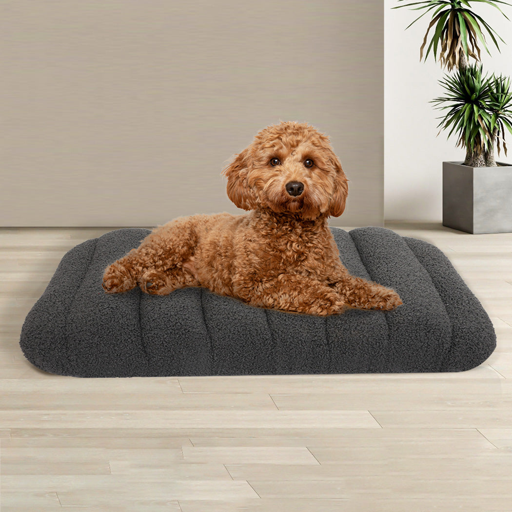 Pawz M Size Orthopedic Dog Bed with Sherpa Plush Removable Cover in Grey-1954802482035167238