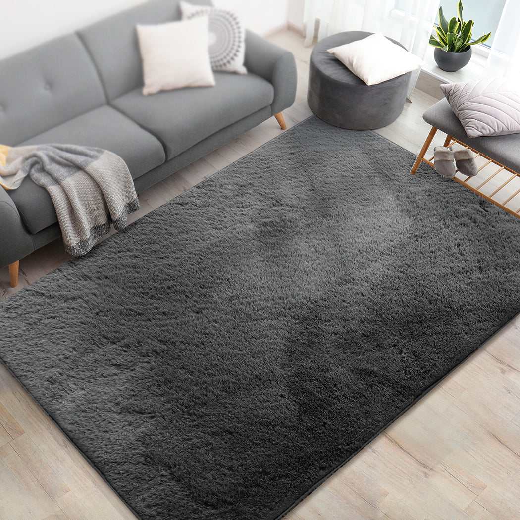 Marlow Floor Rugs Area Rug Fluffy Faux 160X230CM Grey-1919892882542694407