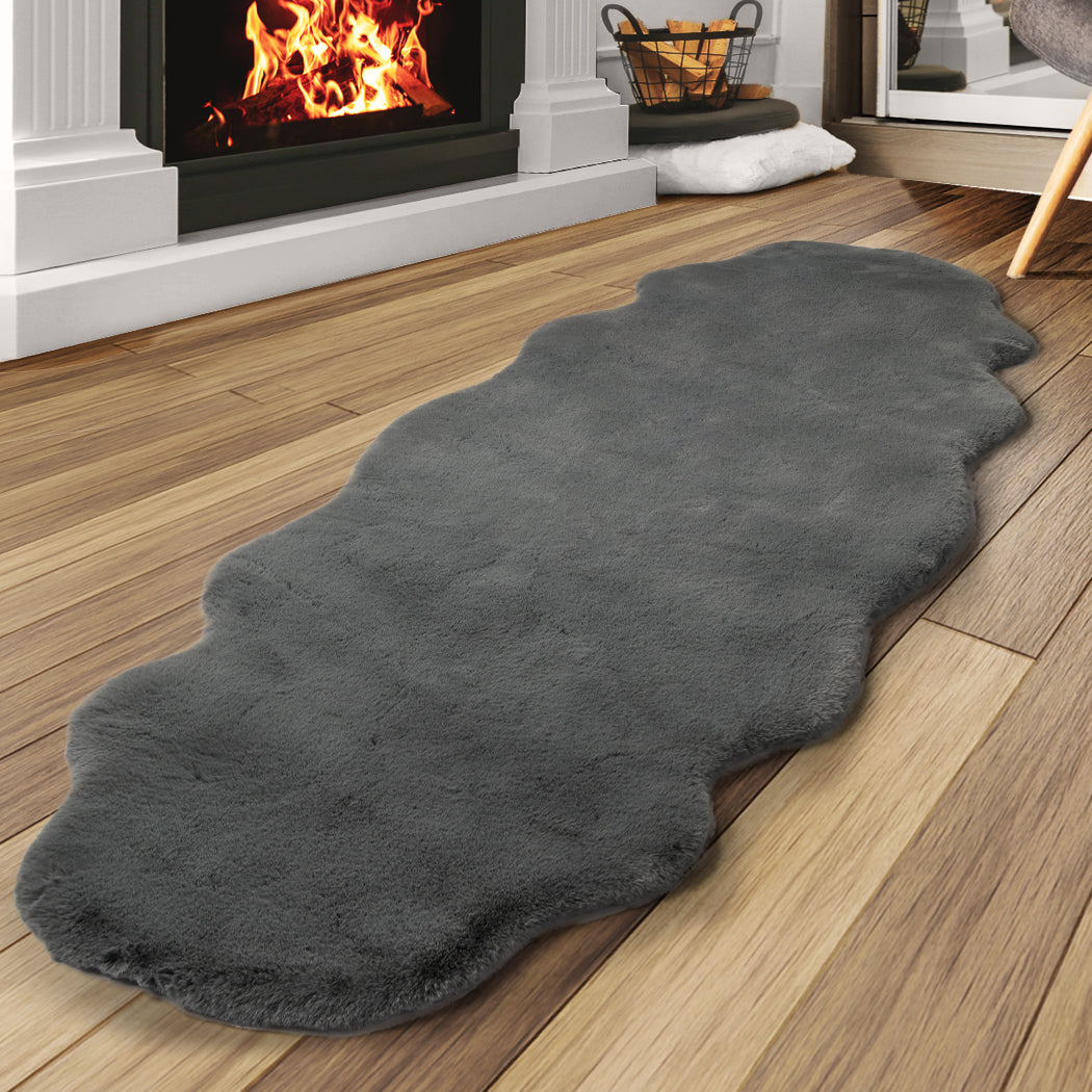 Marlow Floor Rug Area Rugs Cloud Fluffy 60X160cm Grey-1954802714097618951