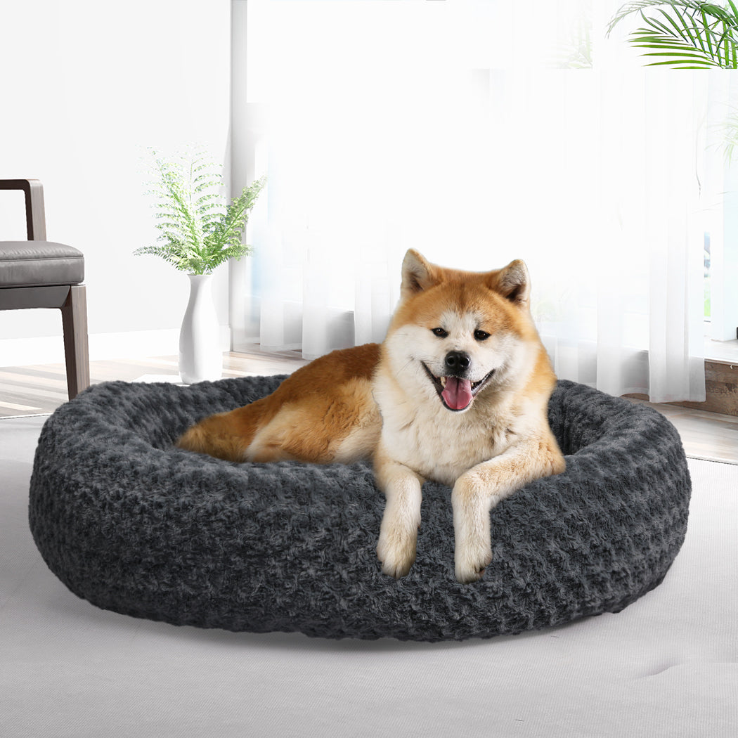 PaWz Calming Dog Bed Warm Soft Plush XL Dark Grey X-Large-1954802551450898438