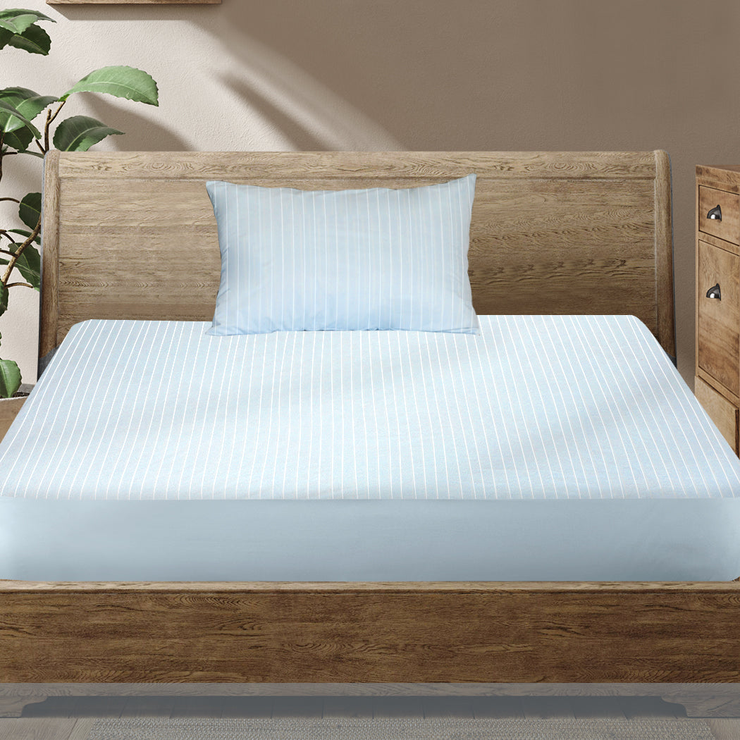 Dreamz KS Mattress Protector Pillowcases King Single Blue-1954802846893477894