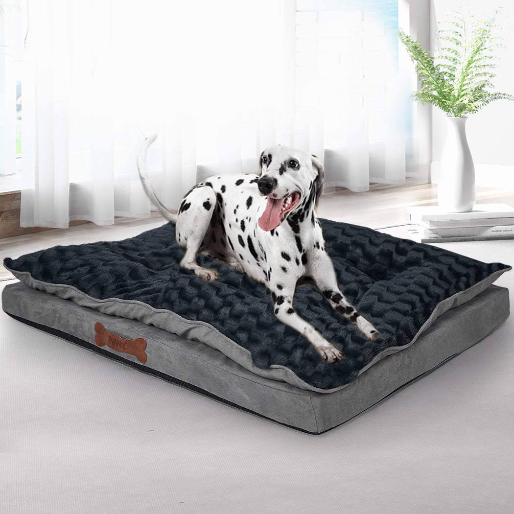 Dog Calming Bed Warm Soft Plush Comfy L Grey Large-1954802526759030790