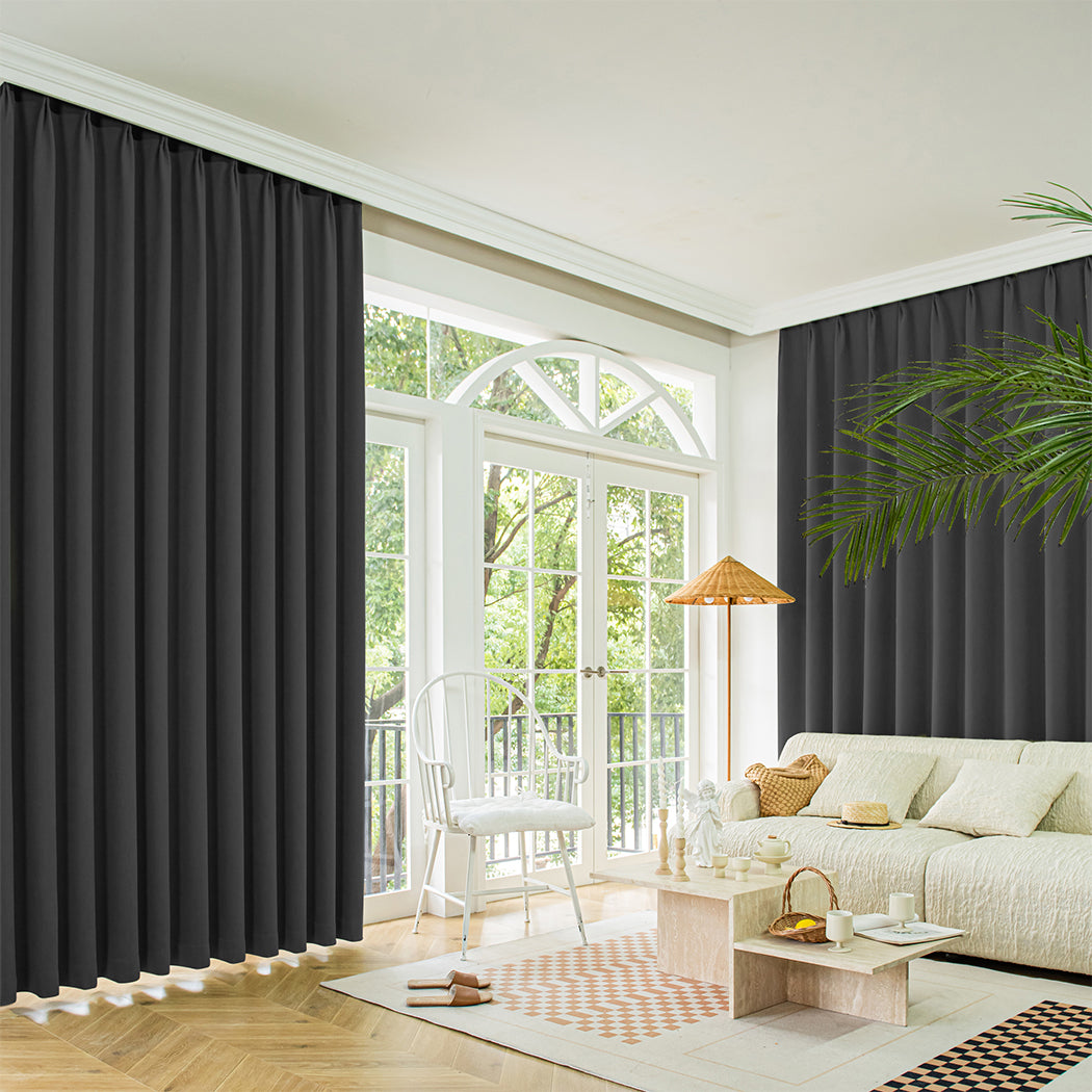 Marlow 2XBlockout Curtains Chenille 132x250 Dark grey-1954802975549558790