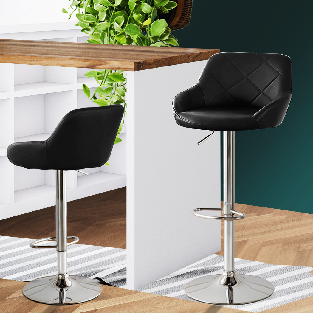 Levede 2x Bar Stools Kitchen Barstools Black-1919892919079276550