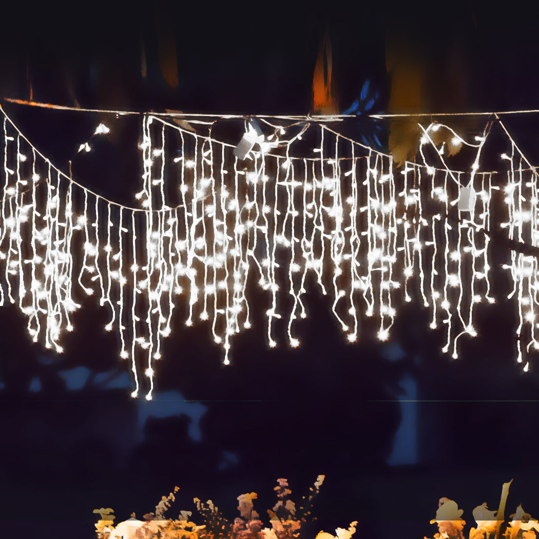 800 LED Curtain Fairy String Lights Cool White-1954803000266592262