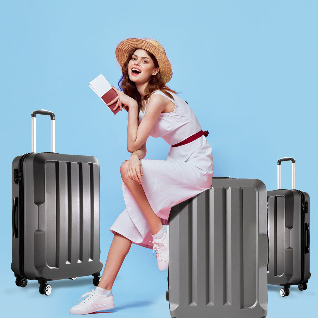 Slimbridge 20"24"28" 3PC Luggage Sets Dark Grey-1954802804027691014