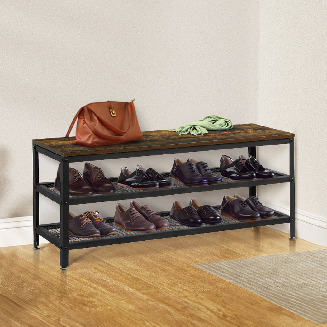 Levede 3-Tier Shoe Rack Bench 100cm-1954802690089422854