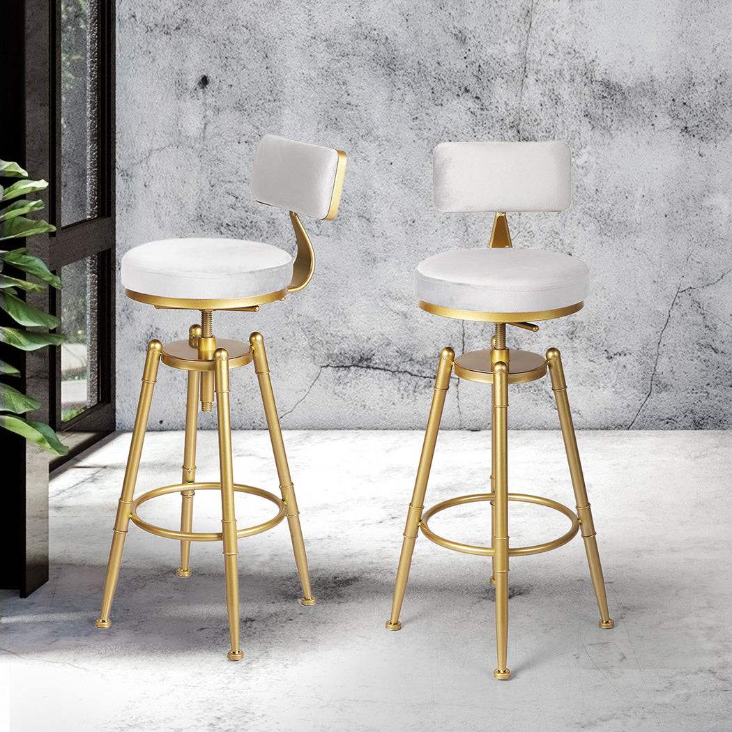 Levede 4x Bar Stools Swivel Kitchen Bar Chair White-1973193551462404102