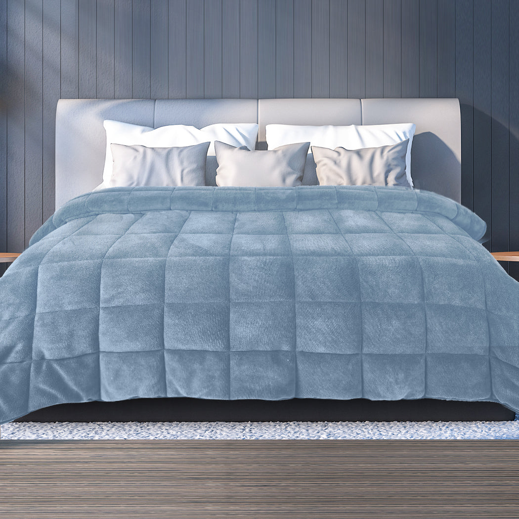 DreamZ Quilt Doona Comforter Blanket Blue Queen-1910112508446904326