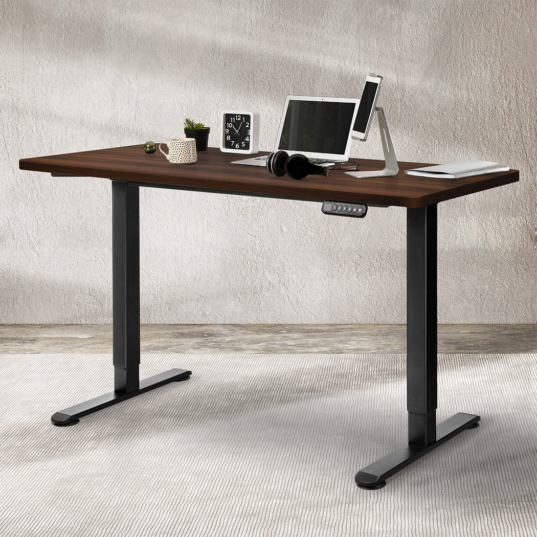 Levede Desktop For Motorised Adjustable Black 140X70CM Walnut-1954803014011326470