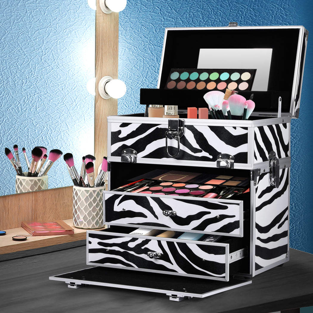 Professional Makeup Cosmetic Case Organizer Zebra-1919892884560154630