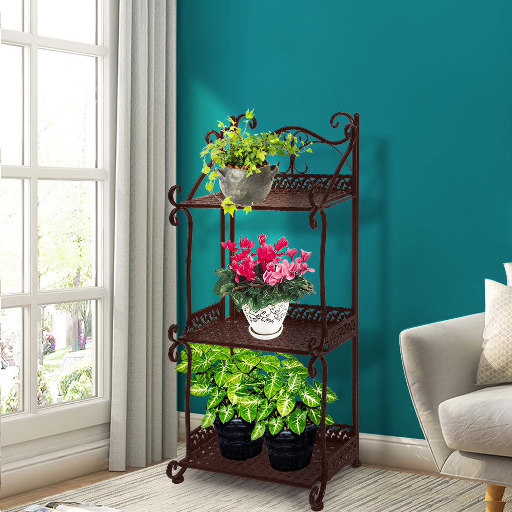 Levede Plant Stand 3 Tiers Outdoor Indoor Bronze-1910112300380065798