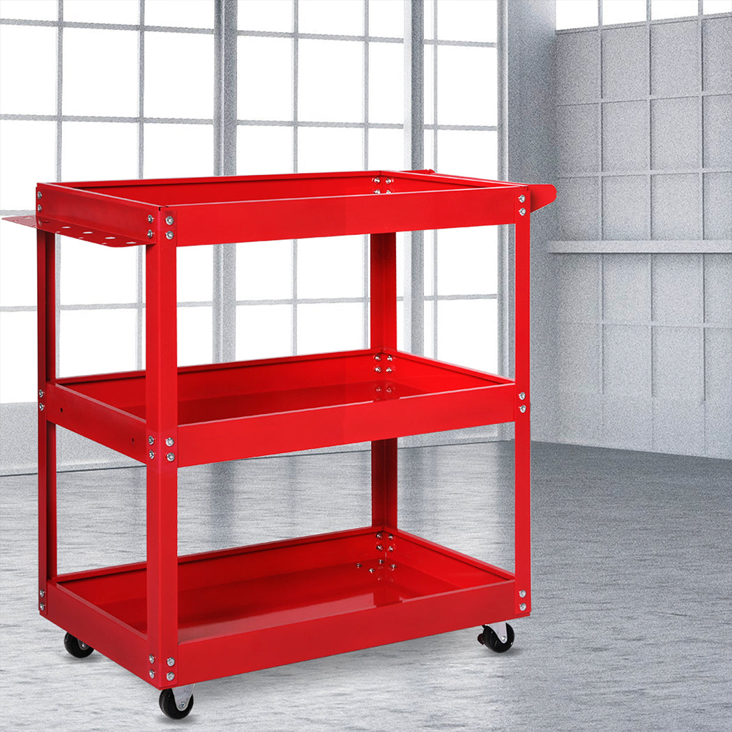 Traderight 3-Tier Tool Cart Trolley Red-1954802742618886150