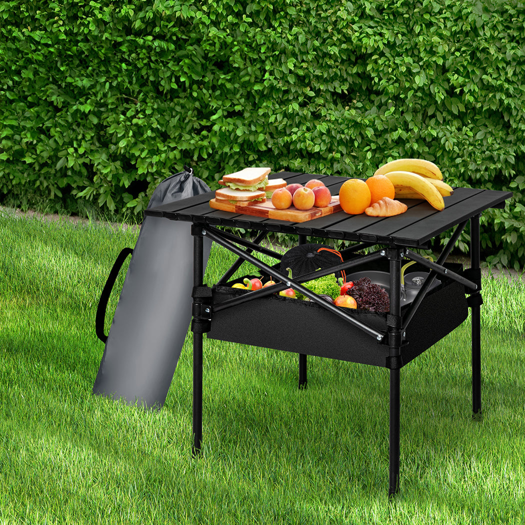 Levede Folding Camping Table Portable Black-1954802887104270342