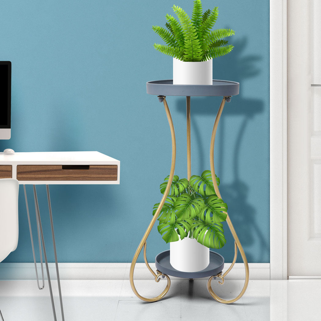 Levede Plant Stand 2 Tiers Outdoor Indoor Medium-1910112299369238534