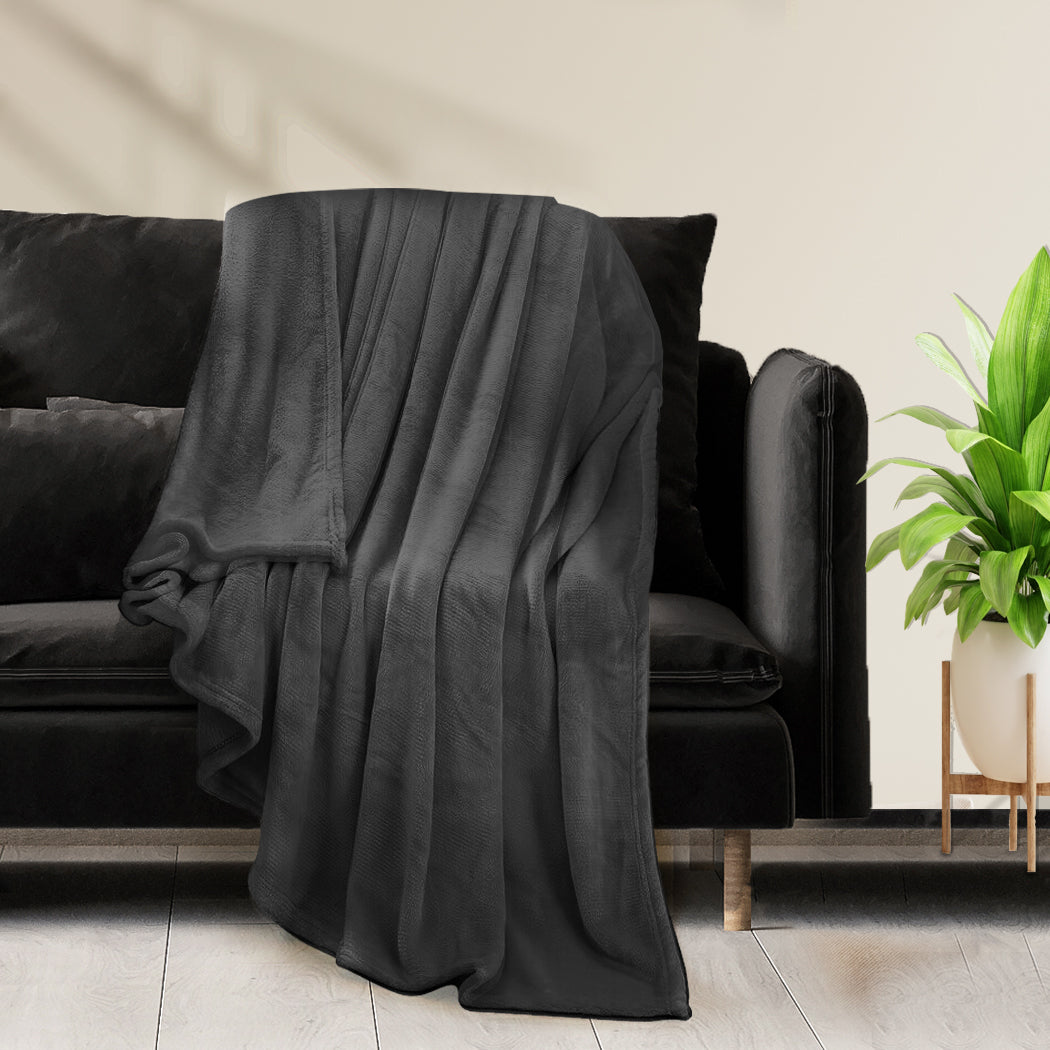 DreamZ 320GSM 220x160cm Ultra Soft Mink Black Single-1954802938304139270