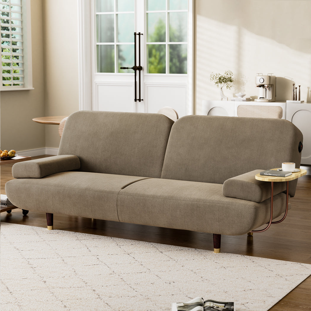 LEVEDE CONVERTIBLE SOFABED WITH USB CHARGE AND SIDE TABLE-1954802387826905095
