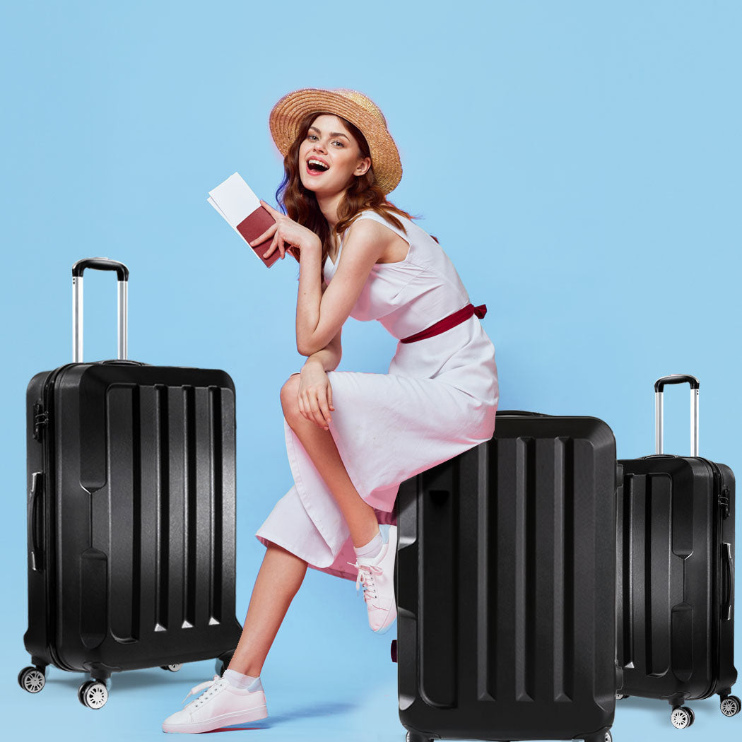 Slimbridge 20"24"28" 3PC Luggage Sets Black-1954802803767644166