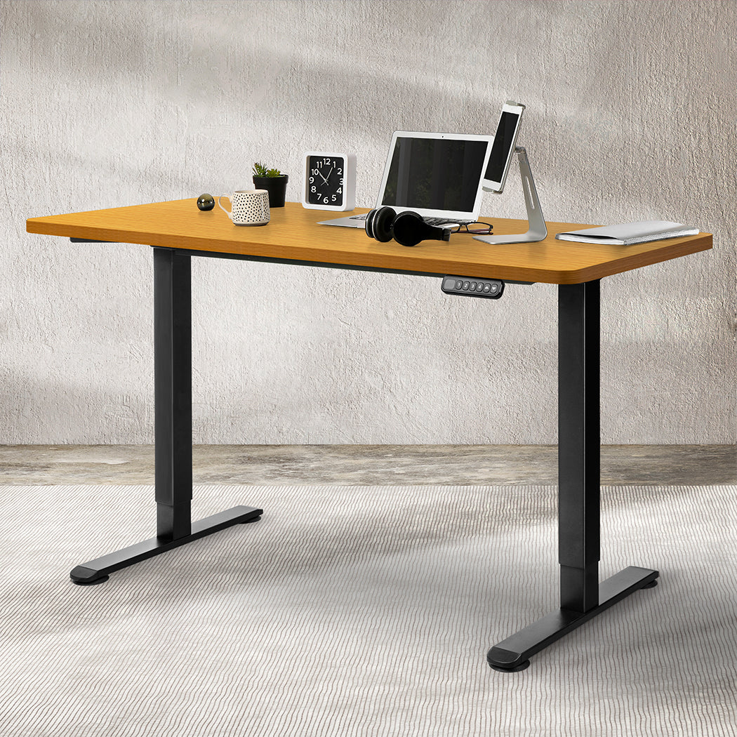 Levede Desktop For Motorised Adjustable Black 140X70CM Natural-1954803013784834054