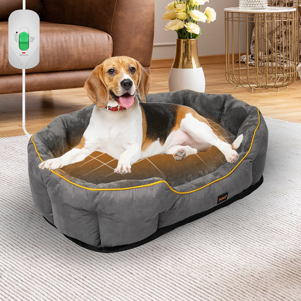 PaWz Electric Pet Heater Bed Heated L Grey Large-1954802543137787910