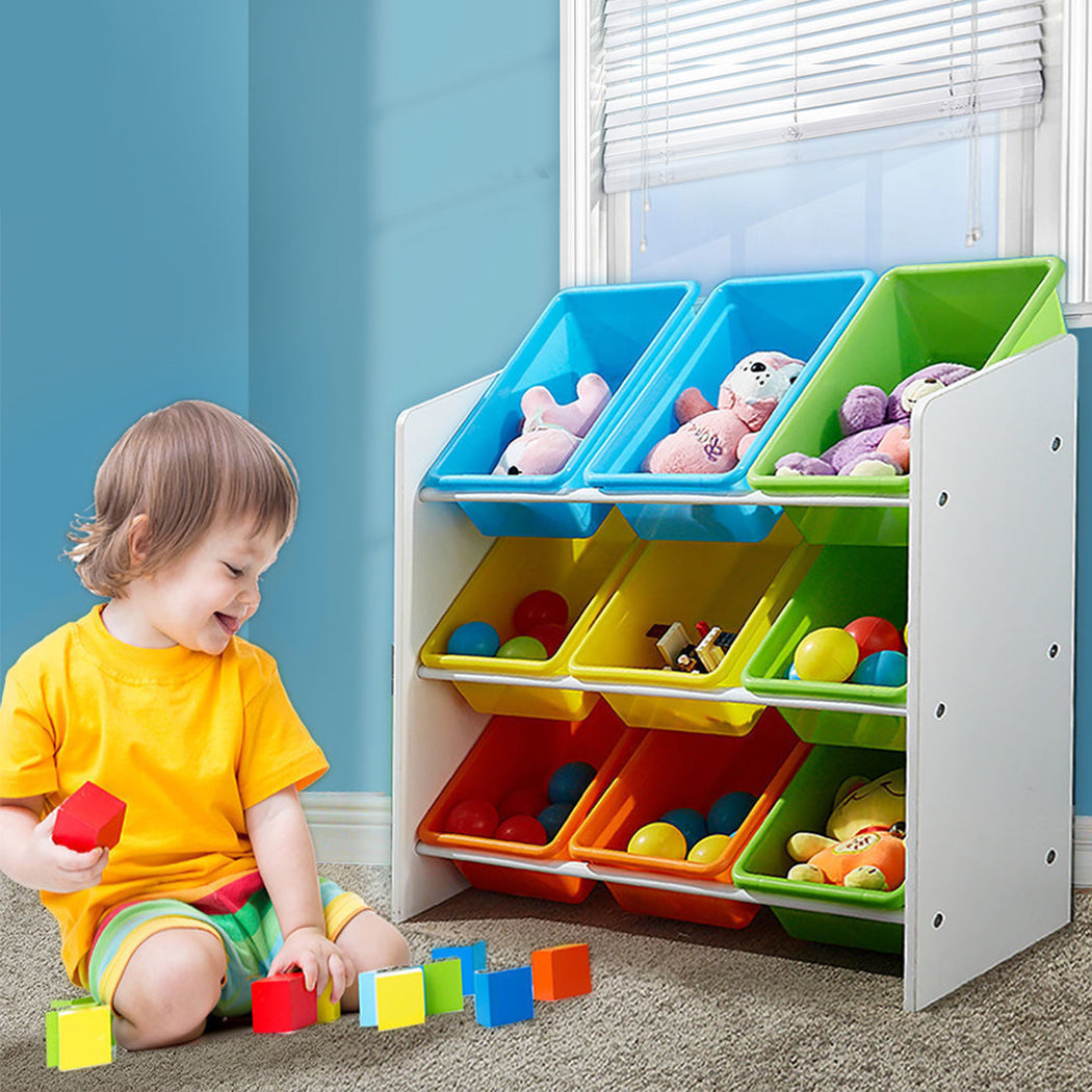 Levede 9 Bins Kids Toy Box Bookshelf-1917016717956091912