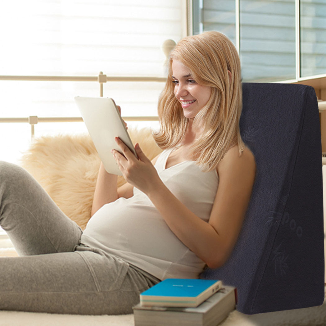 Cool Gel Memory Foam Bed Wedge Pillow With Cover-1954802412321640456