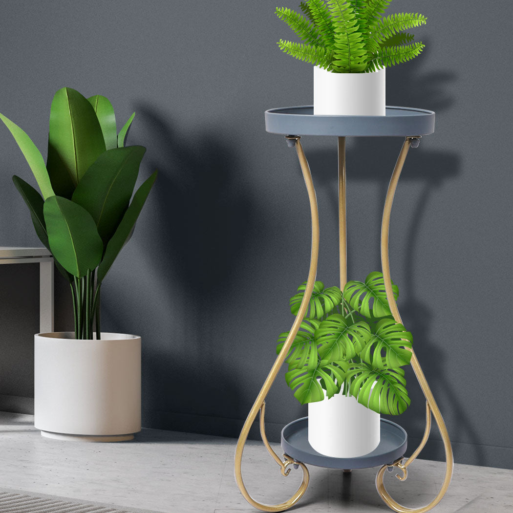 Levede Plant Stand 2 Tiers Outdoor Indoor Large-1910112298744287239
