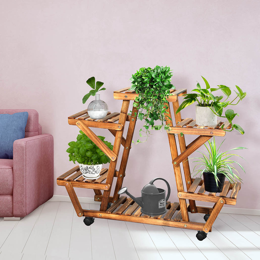 Levede 4-Tier Plant Stand Wood Wooden-1910112311721463815